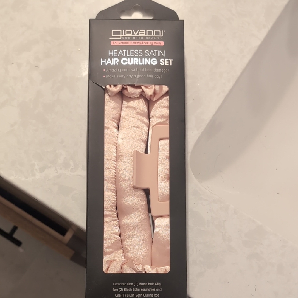 Pink Satin Hair Curling Set